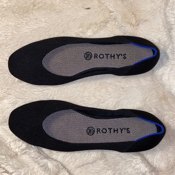 Like new Rothy's The Square Solid Black Blue Halo - Picture 2 of 11